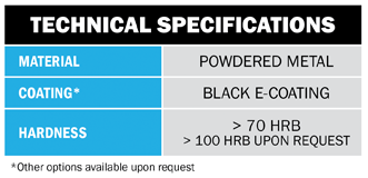 Technische specificaties Moto XF-tandwiel