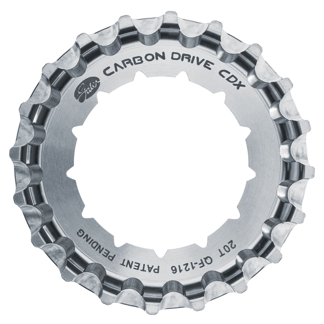 Silver 20t Gates Carbon Drive CDX:EXP Rear Sprocket for Rohloff Splined 